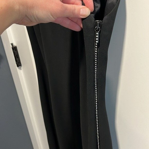 Andrea Polizzi for Rex Lester Black Column Gown With Rhinestone Zipper Sides - Picture 5 of 11